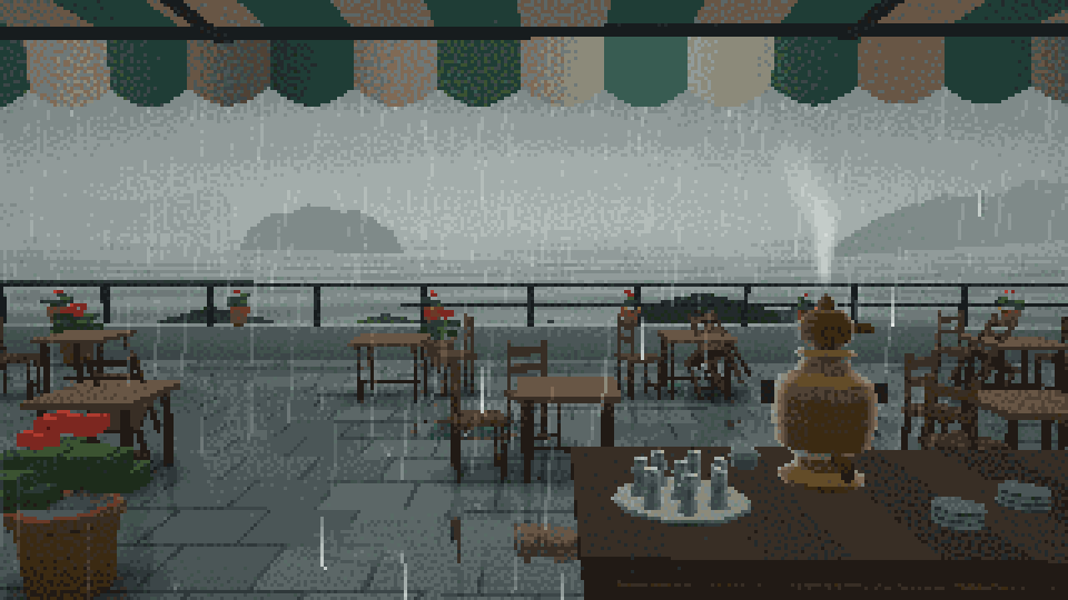 Tea Garden in the Rain